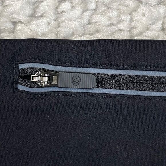 Lululemon Black High Waisted Biker Short Reflective Zip Pocket - Picture 4 of 7